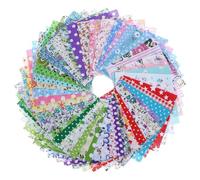 VINTORKY 50pcs Colorful Cotton Patchwork Fabric Squares 10x10cm for DIY Sewing, Safe and Easy to Iron, for Making Costumes and School Projects Random Style