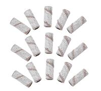 VINTORKY 50pcs Nail Drill Sanding Bands for Manicure Mini Sanding Sleeves for Gel Nail Removal and Shaping Grit White Bands Compatible Electric Files