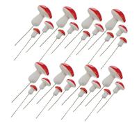 VINTORKY 50pcs Simulation Mini Mushroom Craft Red Foam Mushrooms for Micro Landscape Garden Decor Multi-size 1.5*30mm, 2.2*10mm, 2.5*10mm Miniature Ornaments for Bonsai and Fairy Garden Decoration