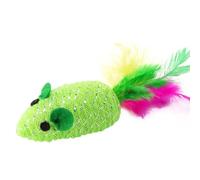 VINTORKY 5pcs Green Woven Feather Mouse Cat for Kittens and Cats Interactive with Polyester Material Furniture Protection for Indoor Play