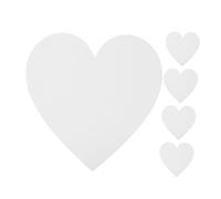 VINTORKY 5Pcs Heart Shape Canvas Boards 20X20Cm Cotton Acrylic Panels for Art Sketching and Drawing, White Blank Canvas for Beginners and Hobby Painters