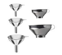 VINTORKY 5Pcs Stainless Steel Mini Funnels for Jam Transfer Wide Mouth Compact Liquid Dispensing Tools Lightweight Kitchen Funnels for Filling Small Bottles and Containers