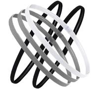VINTORKY 5Pcs Unisex Sports Sweatbands Skid Headbands for Running Yoga and Fitness Moisture Wicking Wear Resistant for All Hairstyles Includes Black Grey and White Colors