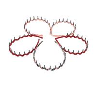 VINTORKY 5pcs Women Hairband Chiffon Plastic Teeth Comb Headband Wide Head Hoop for Women Men Wavy Leopard Pattern Headwear Unisex Hair Clips