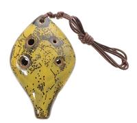 VINTORKY 6-hole Leaf Modeling Ocarina Ceramic Wind Instrument for Beginners and Children, Pottery Glaze Color Random, Practice Folk Music Recorder for Learning