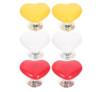 VINTORKY 6 Pcs Heartshaped Toilet Push Button Flush Replacement Plastic Toilet Accessories Rounded Edges and Easy Installation for Cabinets and Hook for Keys and Jewelry