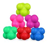 VINTORKY 6 Pcs Hexagonal Reaction Balls Agility Training for Enhanced Sports Exercise Fitness Balls for Hand Eye Coordination and Reaction Speed Improvement