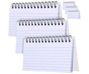 VINTORKY 6 Pcs Notebooks Notecards Index Cards Small Cards with Metal Binding Rings Horizontal Lines Thick Paper Easy Tear-Off Easy Page-Turning for School Writing and Inspiration Recording