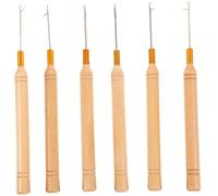 VINTORKY 6 Pcs Wooden Handle Crochet Hooks for Hair Dreadlock Latch Hook Tools Sturdy Hair Crochet Needles for Adults Suitable for Dreadlocks and Braiding