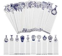 VINTORKY 60 Sheets of Multi-Function Chinese Style White Cardboard Bookmarks for Students and Writers, Custom Designed Page Markers and Chic DIY Bookmarks for Reading and Decoration