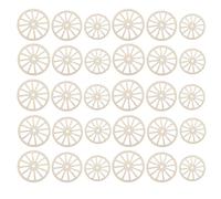 VINTORKY 60pcs Round Unfinished Wood Wheels for Crafts Pre Drilled Carving Pieces Rustic Vintage Wooden Slices for DIY Painting Seasonal Displays and Event Themed Decorations