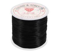 VINTORKY 6Mm Black Elastic Hair Extension Cord, Stretch Beading String for Jewelry Making, Sturdy DIY Hair Weaving Thread for Braids and Bracelet Crafting
