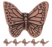 VINTORKY 6pcs Butterfly Drawer Knobs for Cabinets and Dressers Zinc Alloy Single Hole Pulls with Smooth Non-Scratch Surface, Vintage Retro Style for Kitchen and Dresser Revamps