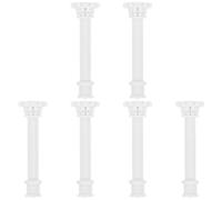 VINTORKY 6pcs Dollhouse Column Pillar Sculpture Mini Roman Statue Pedestal Figurine White Abs Elegant Design Classical Modern Architectural Model Making Scene Decoration for Dollhouses