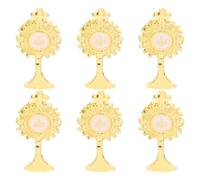 VINTORKY 6pcs First Communion Christian Religious Pins Lapel Tie Pin Set in Yellow Zinc Alloy, Decorative and Meaningful Accessories for Christian Party and Holy Communion Events