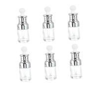 VINTORKY 6Pcs Glass Essential Oil Dispenser Bottles with Silver Dropper Caps Refillable Transparent Containers for Aromatherapy Skincare Perfume and Custom Oil Blends