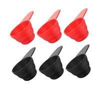 VINTORKY 6pcs Measuring Spoons Set with Scale Black and Red Plastic Coffee Measurement Tool for Milk Powder Baking Cooking Kitchen Accessories