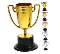 VINTORKY 6pcs Mini Competition Trophy for Gold Silver Copper Plated Award Prizes with Sturdy Bases Creative Celebration Decoration for Parties Sports Talent Shows and