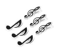 VINTORKY 6pcs Music Book Clips Set - Black High Clef Eighth Note Score Holders - Sturdy Music Note Clamps for Sheet Fixing and Musical Practice