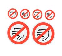 VINTORKY 6pcs Please Do Not Touch Sticker Set, Self-adhesive Vinyl Warning Labels, Highly Visible Red Safety Signs for Automatic Door, Machine, Restaurant and Store Use