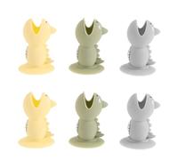 VINTORKY 6pcs Silicone Dinosaur Toothbrush Holder - Fun Animal Portable Toothbrush Head Protector for Household, Travel, Camping, Bathroom, School, Business