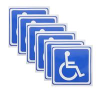 VINTORKY 6pcs Wheelchair Symbol Stickers for Cars, 13X13Cm Disabled Person Sign Decals, Handicapped Parking Disability Stickers, Self-Adhesive Square Wheelchair Labels for Vehicle Windows