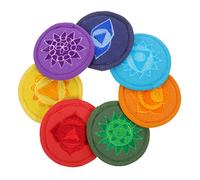 VINTORKY 7pcs Embroidered Tibetan Singing Bowl Pads Protective Polyester Cushion Set for Sound Baths and Yoga Classes Featuring Delicate Buddhist Style Design