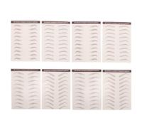 VINTORKY 8 Sheets Temporary 3D Eyebrow Stickers: Peel Off Eyebrow Decal Self-Adhesive Waterproof Brow Transfers Shaping Brow Tape For Women Makeup Accessories