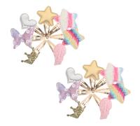 VINTORKY 8pairs Glitter Butterfly Hair Clips Boys and Girls Hair Accessories for Little Girls Decorative Metal Snap Hairpins Stars Hearts Crowns