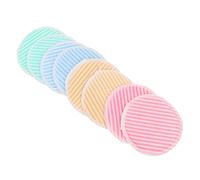 VINTORKY 8pcs Bamboo Fiber Makeup Remover Pads Double Layer Crystal Velvet Reusable Makeup Wipes for Skin Types Multi-color Stripes