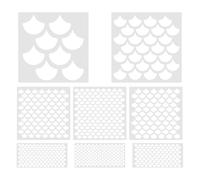 VINTORKY 8pcs Fish Scale Stencil, Face Painting Stencils, Mermaid Scale Templates, 8 Size Reusable Plastic Template for Painting on Wall, Face, Body