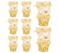 VINTORKY 8pcs Large Capacity Crown Shaped Wedding Candy Gift Boxes, Sturdy Plastic Party Favor Storage Holders Gold Foil Finish for Wedding Shower and Birthday Celebrations