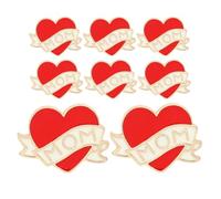 VINTORKY 8pcs Red Heart Brooches for Women, Alloy Material, Versatile Decoration Pins, Stylish and Heartfelt Design, for Bags and Backpacks on Mother's Day or Valentine's Day
