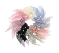 VINTORKY 8pcs Solid Elastic Hair Knot Long Band Headband Ponytail Holders for Women Girls Boho Hair Accessories