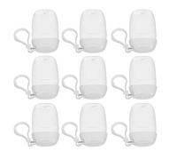 VINTORKY 9pcs Portable 30ml Keychain Hand Bottles Refillable Leakproof Plastic Containers with Flip Cap and Hook for Travel and Outdoor Use