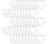 VINTORKY Acrylic Heart Keychain Blanks Practical and Convenient to Carry for Sublimation 50pcs with Holes DIY Crafts for Hand Crafting and Keychain Tassel Decoration