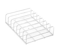 VINTORKY Acrylic Makeup Stand Organizer with Compartments Space-saving Divided Palette Tray for Eyeshadow Lipsticks Blushes Nail Polish Storage Sturdy Display for Vanity Countertop