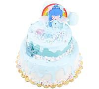 VINTORKY Artificial Cake Model Double-layer 6-inch Unicorn Cream Simulation Toy for Boys and Girls, Realistic Fake Cake Photo Prop Suitable for Birthday Party Decoration and Pretend