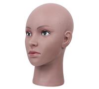 VINTORKY Bald Afro Mannequin Head Model for Wig Display and Cosmetology Training, Black Hair Dummy Suitable for Salon and Hat Display, 1pcs Set