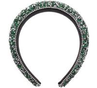 VINTORKY Baroque Style Wide Green Rhinestone Headband with Full Diamond Decoration, Reusable Padded Hairband for Women’S Wedding and Party Accessories