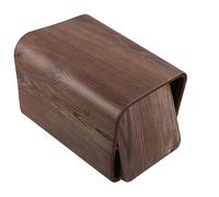VINTORKY Bathroom Dustbin Plastic Rectangular Waste Bin with Swing Top Lid and Stable Base, Imitation Wood Pattern Trash Can for Bedroom and Hotel Rooms