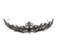 VINTORKY Black Luxury Crown for Women, Baroque Gothic Tiara Headpiece with Rhinestones and Alloy Material, Handmade Sturdy Crown, for Wedding and Elegant Event Accessories