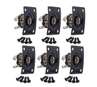 VINTORKY Black Metal Guitar Output Jack Plate Socket for Electric Guitar and Bass with Compact Design, Rectangular Shape, Sturdy for Stage Performances and Daily Practice