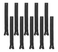 VINTORKY Black Nylon Zippers 10pcs for Invisible Closure in Crafts and Sports Apparel DIY Projects