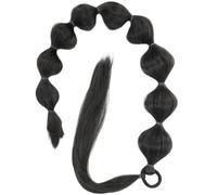 VINTORKY Black Synthetic Bubble Ponytail Extension 75cm High Temperature Silk Hairpiece for Women, Adds Volume and Can be Cut to Size, for Daily Use or Holiday Styles