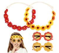 VINTORKY Boho Sunflower Headpiece Flower Crown Headband with Plastic Material for Weddings and Parties, Offering Utmost Comfort and Multi-functional Use a Fashionable, Graceful Style