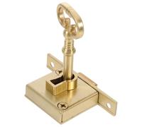 VINTORKY Brass Square Cabinet Lock with Key for Cupboard and Drawer Security, Easy to Install, Elegant and Stylish Design, for Kitchen Cabinets and Furniture Doors