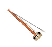 VINTORKY Buddhist Hand Musical Instrument Copper and Wood Decompression Bell with Sound for Meditation and Temple Supply, Simple Style with Fine Craftsmanship and Beautiful Look