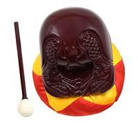 VINTORKY Buddhist Musical Instrument Set of Wood Carved Wooden Fish Rhythm Sticks Instrument Accessories for Meditation Teaching
