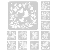 VINTORKY Butterfly Stencils for Journals 12 Pcs Reusable PET DIY Journaling Template for and Beginners